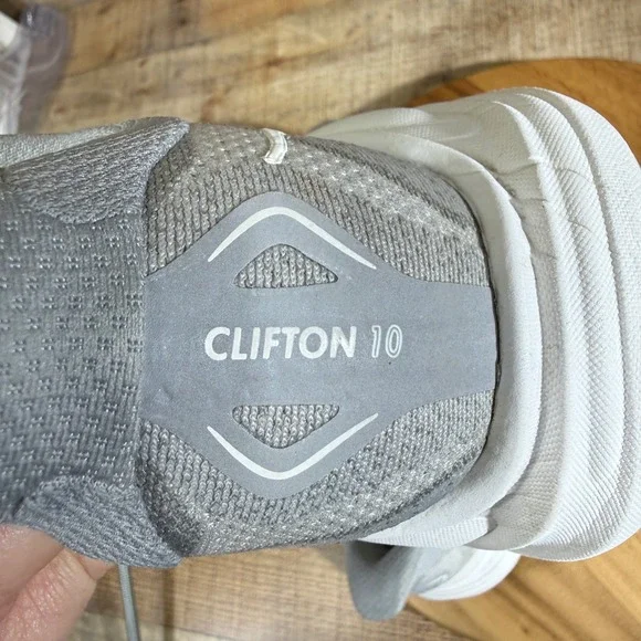 Hoka Clifton 10 Shoes Mens 11.5 Grey Running Cushioned Road Sneakers - Picture 7 of 9